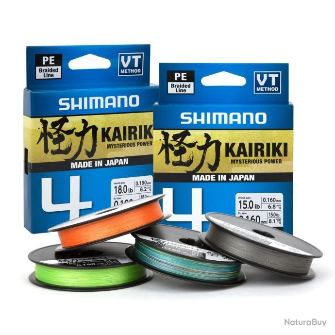 Tresse Shimano Kairiki 4 300m Steel Grey 16/100 3 Tresse Shimano Kairiki 4 300m Steel Grey 16/100