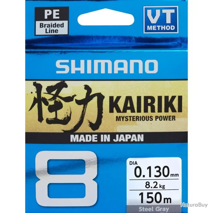 Tresse Shimano Kairiki 8 150m Steel Grey 28/100 3 Tresse Shimano Kairiki 8 150m Steel Grey 28/100