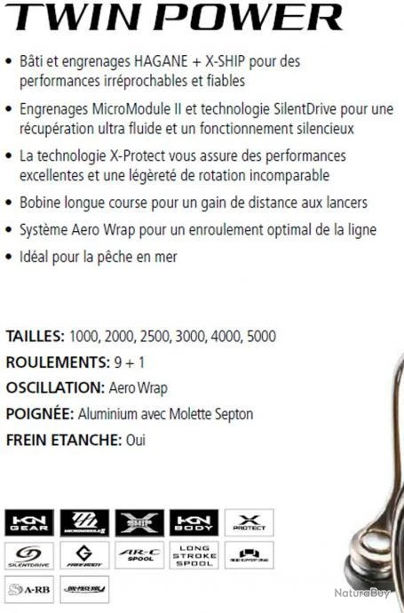 Twin Power FD 1000 Moulinet Spinning Shimano 4 Twin Power FD 1000 Moulinet Spinning Shimano – Image 2